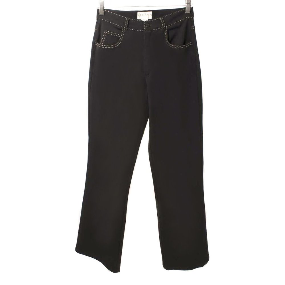 TEHAMA Black Topstitch Detail Stretch Golf Pants